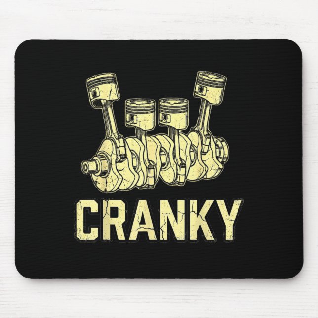 Cranky Car Engine Crankshaft Fathers Day Dad Men H Mousepad (Vorne)