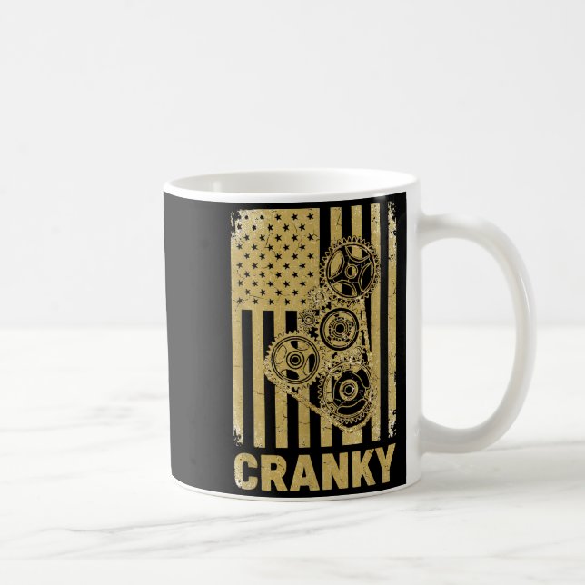 Cranky Car Engine Crankshaft Lover Mechanics Fathe Kaffeetasse (Rechts)