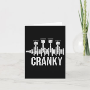Cranky Car Motor Kurbelwelle Cars Lover Mechanik Karte