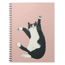 Cranky Cat Dance Print | Funny and Quirky Cat Art Notizblock