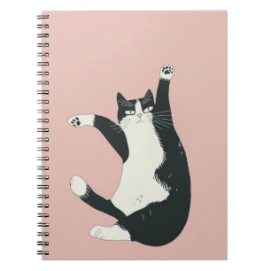 Cranky Cat Dance Print   Funny and Quirky Cat Art Notizblock