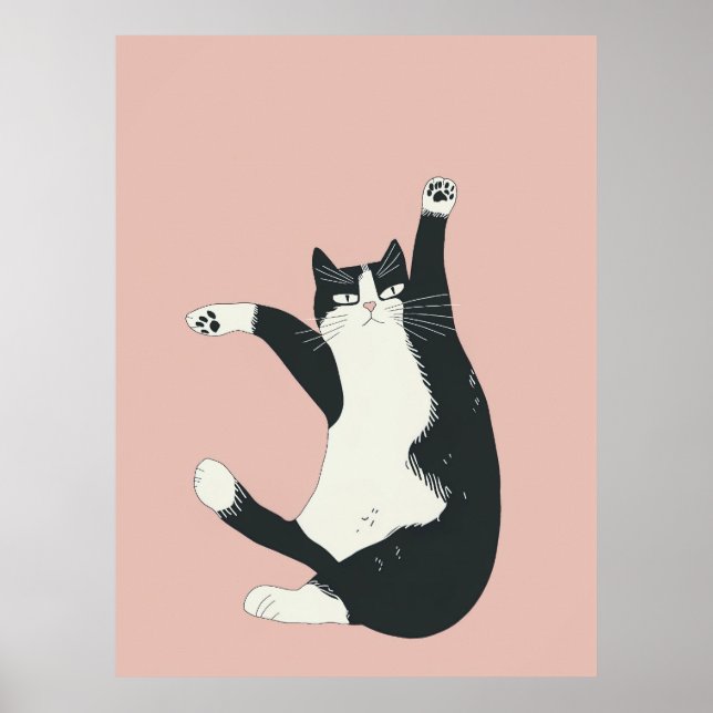 Cranky Cat Print | Funny and Quirky Cat Art Poster (Vorne)