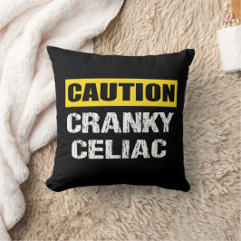 Cranky Celiac Funny Warning Sign Kissen