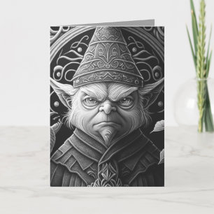 Cranky Christmas Elf Merry Bah Humbug Day Karte
