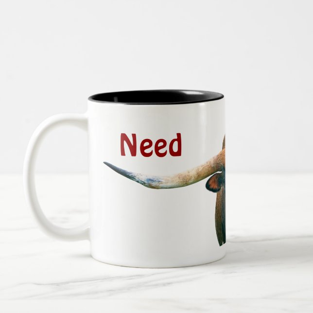 Cranky Cow - Zwei Tone Tasse - Kaffee brauchen (Links)