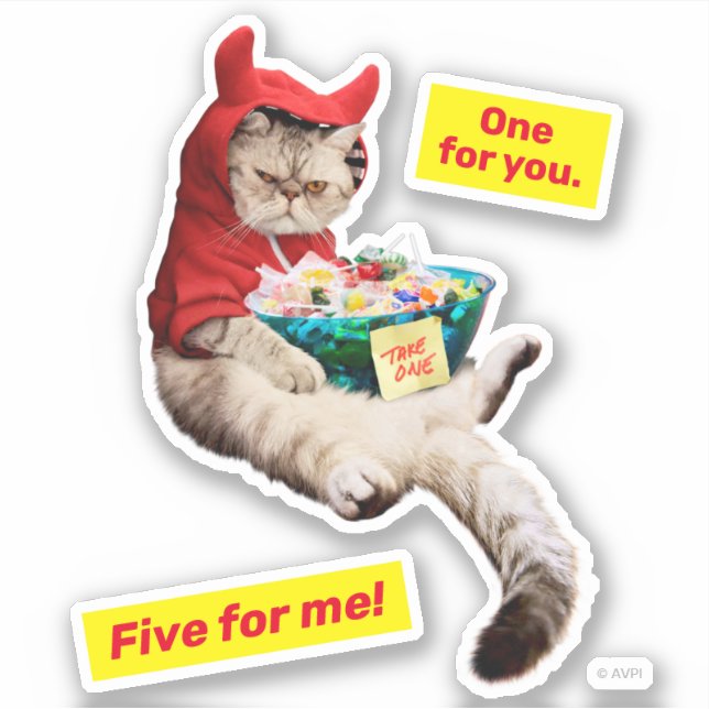 Cranky Devil Cat Aufkleber (Vorderseite)