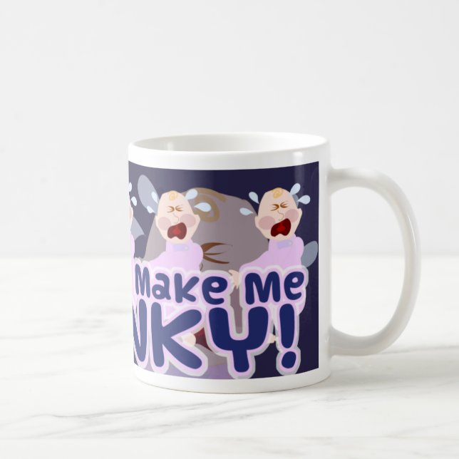 Cranky Mornings Funny Baby Cartoon Art Kaffeetasse (Rechts)