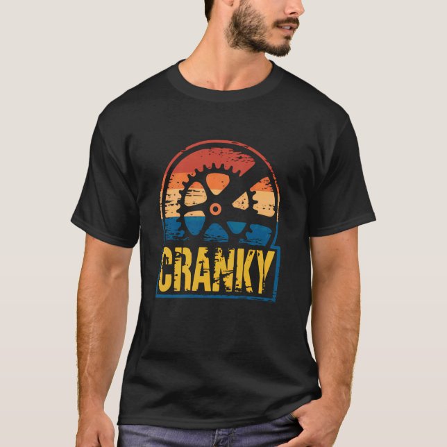 Cranky Retro Cycling Gear Funny Bike Design T-Shirt (Vorderseite)