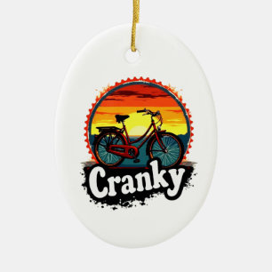 Cranky Sunset Bicycle T-Shirt - Energie für Ihren Keramik Ornament