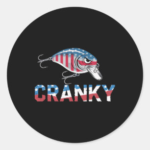 Cranky Usa Crankit Angeln Vatertag Runder Aufkleber