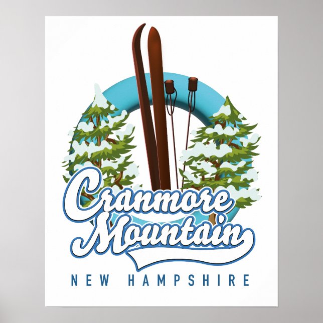 Cranmore Mountain New Hampshire Ski-Logo  Poster (Vorne)