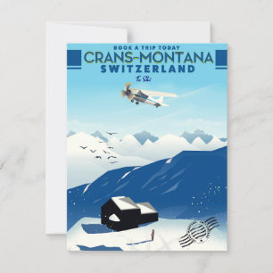 Crans-Montana Schweiz Skiposter
