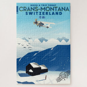 Crans-Montana Schweiz Skiposter Puzzle