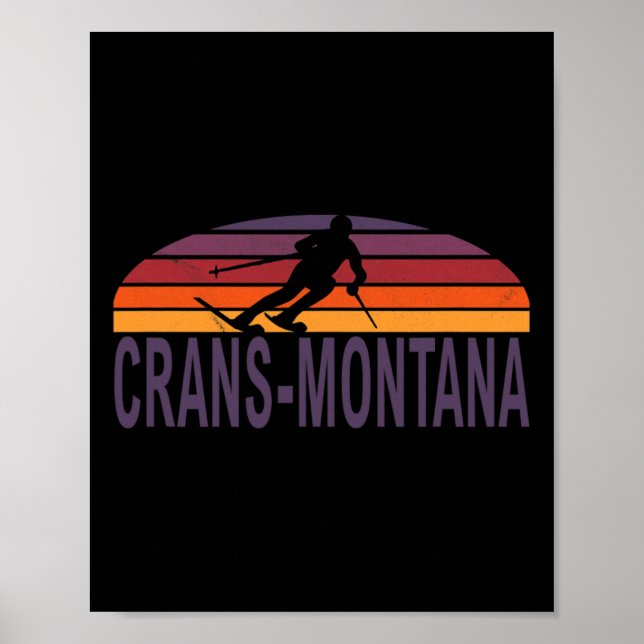 Crans-montana Schweizer Alpen Schweiz Snowboard Poster (Vorne)
