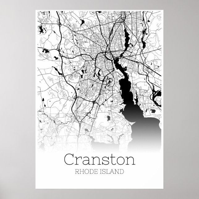 Cranston Map - Rhode Island - City Map Poster (Vorne)