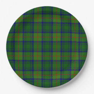 Cranstoun-Tartan grün blau Karo Pappteller