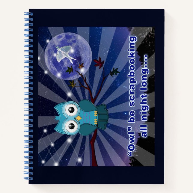 Crapbookers "Owl Be Scrapping All Night Long" Notizbuch (Vorderseite)