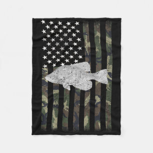 Crappie-Angler-Tarnflagge (hinten) Fleecedecke