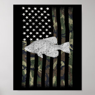 Crappie-Angler-Tarnflagge (hinten) Poster