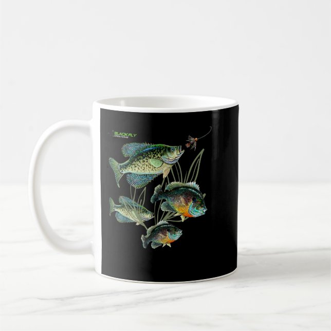 Crappie Bluegill Fishing Shirts Hoodies Black Fly Kaffeetasse (Links)