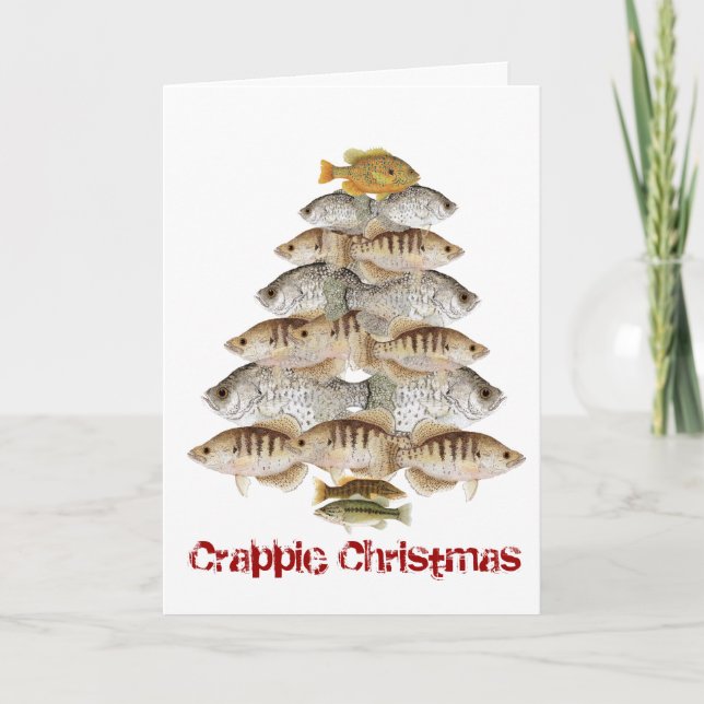 Crappie Christmas Tree Feiertagskarte (Vorderseite)