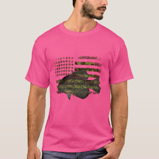 Crappie Fishing Camouflage Flag Camouflage America T-Shirt