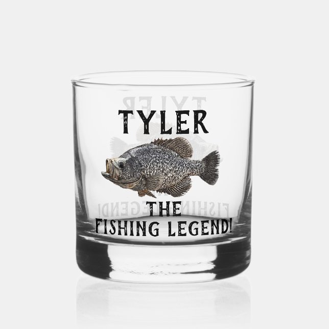 Crappie Fishing Legend Cooler Funny Angler Sport Whiskyglas (Vorderseite)