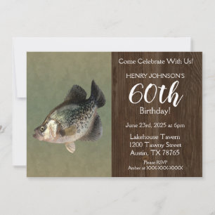 Crappie Fishing Theme 60. Geburtstagsparty Einladung