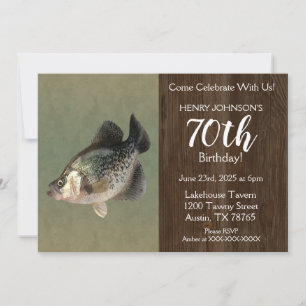 Crappie Fishing Theme 70. Geburtstagsparty Einladung