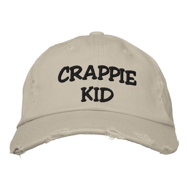 CRAPPIE KID - EMBROIDERTER (UND ZOLLBEUNRUHIGER) H BESTICKTE BASEBALLKAPPE (Vorderseite)