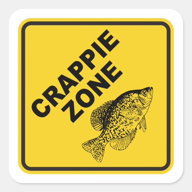 Crappie-Zone Quadratischer Aufkleber (Vorderseite)