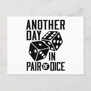 Craps Casino Ein weiterer Tag im Paare von Würfeln Postkarte