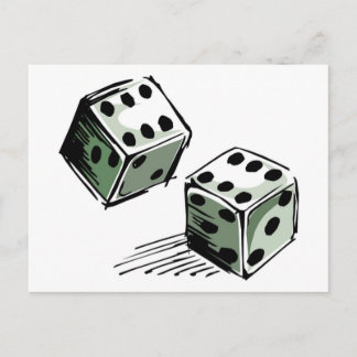 Craps Dice High Roller Gambling Postkarte
