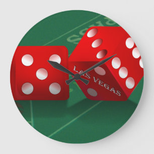Craps-Tisch mit Las Vegas-Würfeln Große Wanduhr