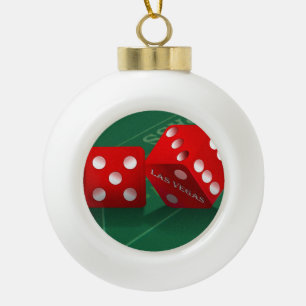 Craps-Tisch mit Las Vegas-Würfeln Keramik Kugel-Ornament