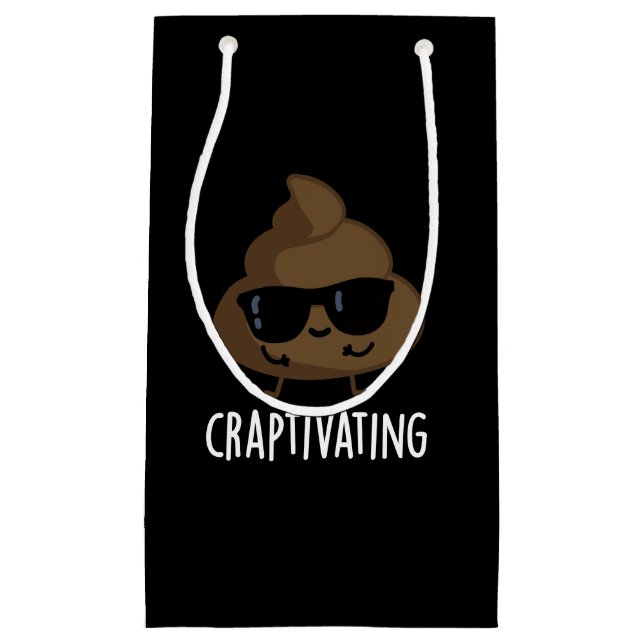 Craptivating Funny Cool Kack Pun Dark BG Kleine Geschenktüte (Vorderseite)