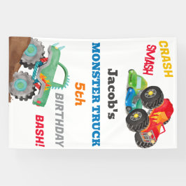 Crash Smash Monster Truck Geburtstag Bash Farbe Banner