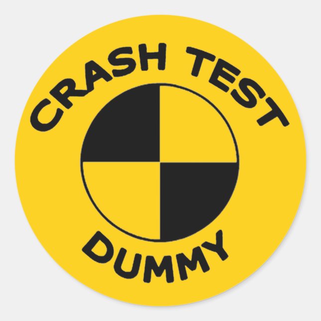 Crash Test Dummy Runder Aufkleber (Vorderseite)