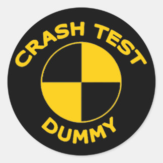 Crash Test Dummy Runder Aufkleber