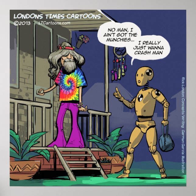 Crash Test Hippie Funny Poster (Vorne)