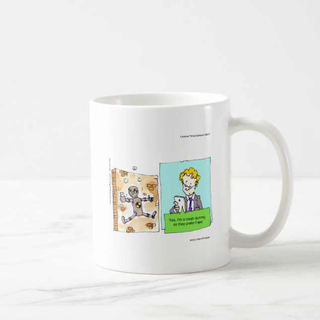 Crash Text Dummy Funny Kaffeetasse (Rechts)