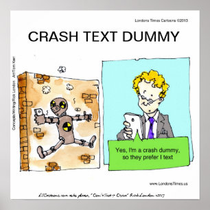 Crash Text Dummy Funny Poster
