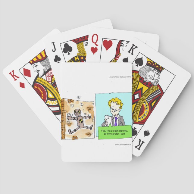 Crash Text Dummy Funny Spielkarten (Rückseite)