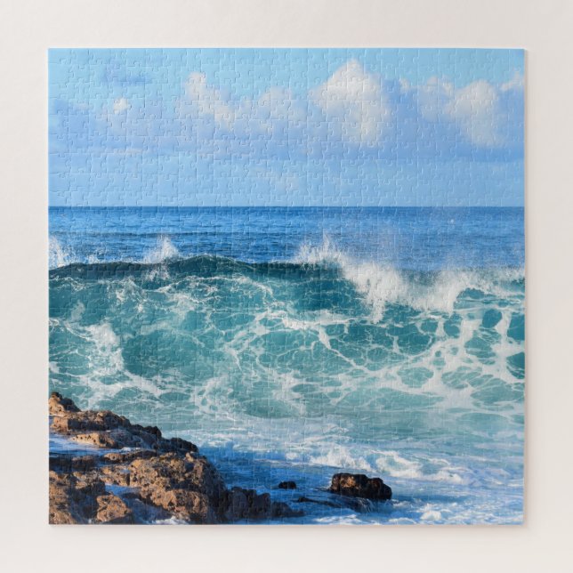 Crashing Ocean Waves in Hawaii - 20x20 Inch Puzzle (Vertikal)