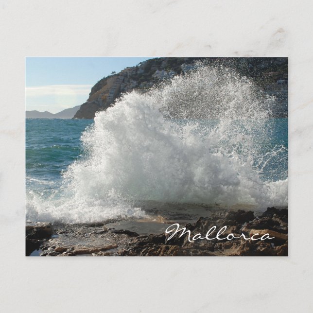 Crashing Surf, Mallorca, Balearen, Spanien Postkarte (Vorderseite)