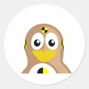 Crashtest-Attrappen-Pinguin Runder Aufkleber