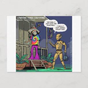 Crashtest Hippie Lustig Postkarte