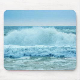 Crashwellen Blue Ocean Beach Foto Mousepad