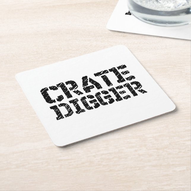 Crate Digger Rechteckiger Pappuntersetzer (angewinkelt)