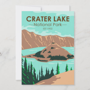 Crater Lake National Park Oregon Vintage Feiertagskarte